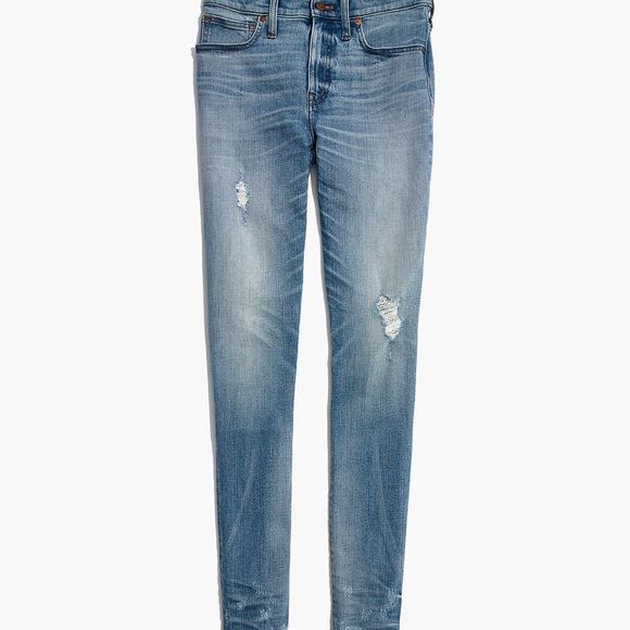Madewell- 9inch high rise deconstructed skinny jean - Picture 2 of 4